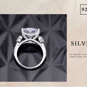 New love shaped 12*12mm silver diamond 925 silver high carbon diamond